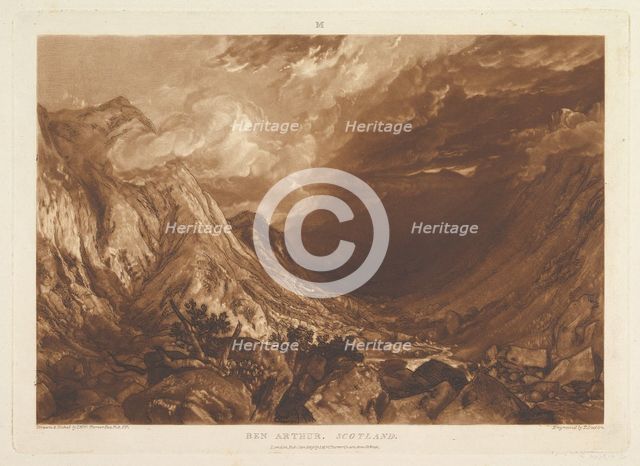 Ben Arthur, Scotland (Liber Studiorum, part XIV, plate 69), January 1, 1819. Creator: JMW Turner.
