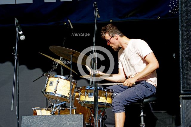 Ben Brown, Jean Toussaint Quartet, Battle Jazz Weekend, Battle, East Sussex, 24 July 2022. Creator: Brian O'Connor.