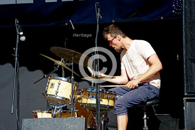 Ben Brown, Jean Toussaint Quartet, Battle Jazz Weekend, Battle, East Sussex, 24 July 2022. Creator: Brian O'Connor.