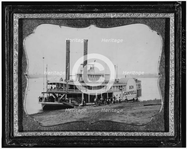Ben Campbell, steamship at landing, between 1852 and 1860. Creator: Unknown.