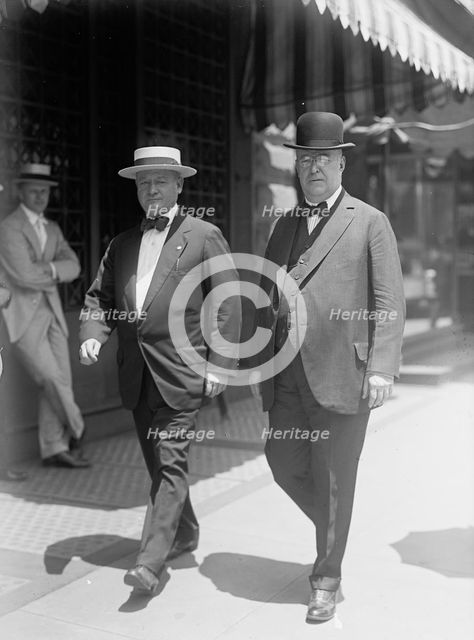 Ben Johnson, right, with Edward J. Walsh, 1916. Creator: Harris & Ewing.