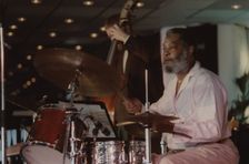 Ben Riley, Jazz Inn Party, Nordwijk, Netherlands, 1989. Creator: Brian Foskett