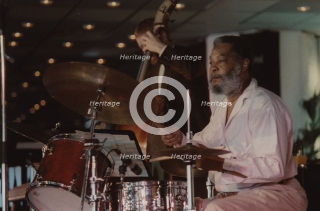 Ben Riley, Jazz Inn Party, Nordwijk, Netherlands, 1989. Creator: Brian Foskett.