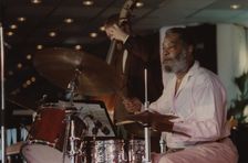 Ben Riley, Jazz Inn Party, Nordwijk, Netherlands, 1989. Creator: Brian Foskett