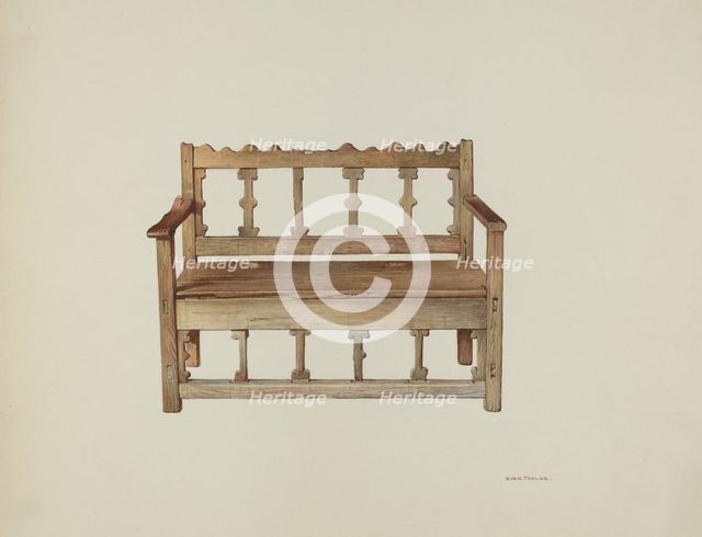 Bench, 1940. Creator: Robert W.R. Taylor.