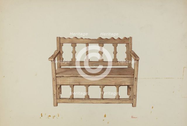 Bench, 1935/1942. Creator: Hal Blakeley.