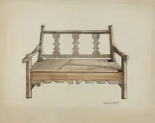 Bench, 1935/1942. Creator: Juanita Lantz