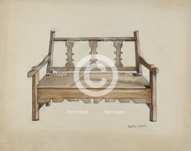 Bench, 1935/1942. Creator: Juanita Lantz.