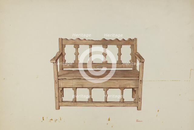 Bench, 1935/1942. Creator: Hal Blakeley.
