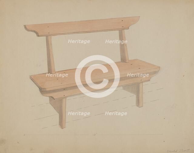 Bench, c. 1936. Creator: Donald Streeter.
