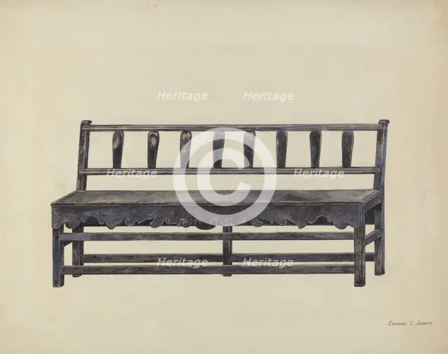 Bench, c. 1936. Creator: Edward Jewett.