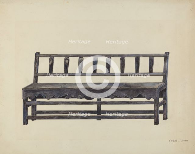 Bench, c. 1936. Creator: Edward Jewett.