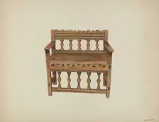Bench, c. 1939. Creator: Marjery Parish