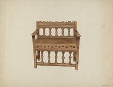 Bench, c. 1939. Creator: Marjery Parish