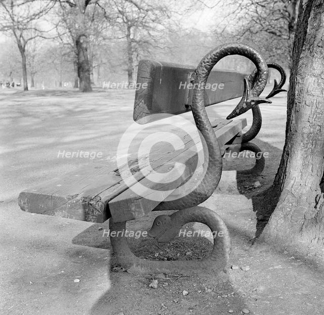 Bench in Kensington Gardens, London, c1945-c1980. Artist: Eric de Maré.