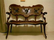 Bench of commercial office Calvet House, 1904, designed by Antoni Gaudi