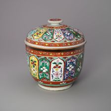 Bencharong (Five-Colored) Ware Covered Jar, 18th/19th century. Creator: Unknown