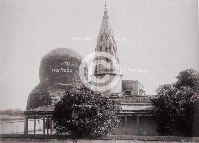 Benares, Temple and Top of Sarnath, Late 1860s. Creator: Samuel Bourne.