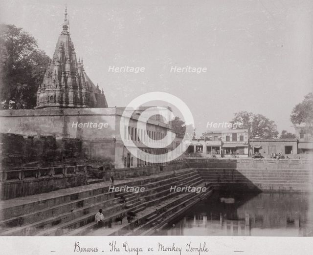 Benares, The Durga or Monkey Temple, Late 1860s. Creator: Samuel Bourne.