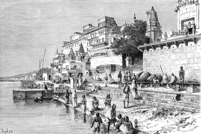 Benares (Varanasi), India, 1895.Artist: Taylor
