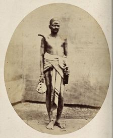 Benares, India: a Hindu man wearing a loin-cloth, c1860. Creator: Unknown
