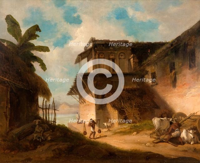 Bengal Village Scene, 1821. Creator: George Chinnery.