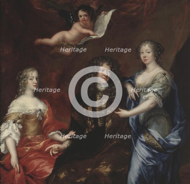 Bengt horn af Åminne (1623-1678) with his two wives Margaretha Sparre and Ingeborg Banér, 1675. Creator: David Klocker Ehrenstrahl.