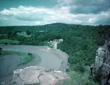 Bend in the River Wye at Wintour's Leap, near Chepstow, Wye Valley, c1955. Creator: Arthur Charles Kirby Ware