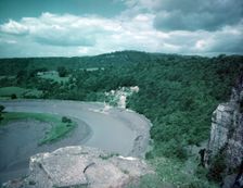 Bend in the River Wye at Wintour's Leap, near Chepstow, Wye Valley, c1955. Creator: Arthur Charles Kirby Ware