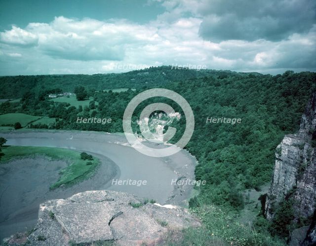 Bend in the River Wye at Wintour's Leap, near Chepstow, Wye Valley, c1955. Creator: Arthur Charles Kirby Ware.