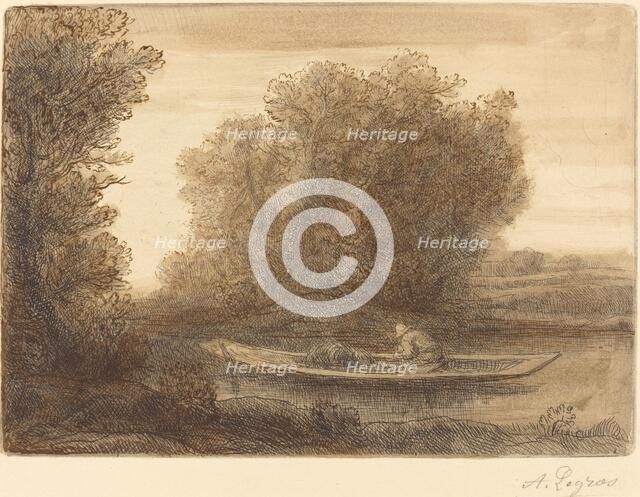 Bend in the River (Un coin de riviere). Creator: Alphonse Legros.