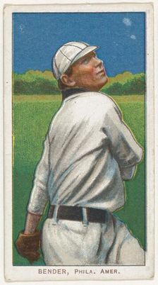 Bender, Philadelphia, American League, from the White Border series (T206) for the Amer..., 1909-11. Creator: American Tobacco Company