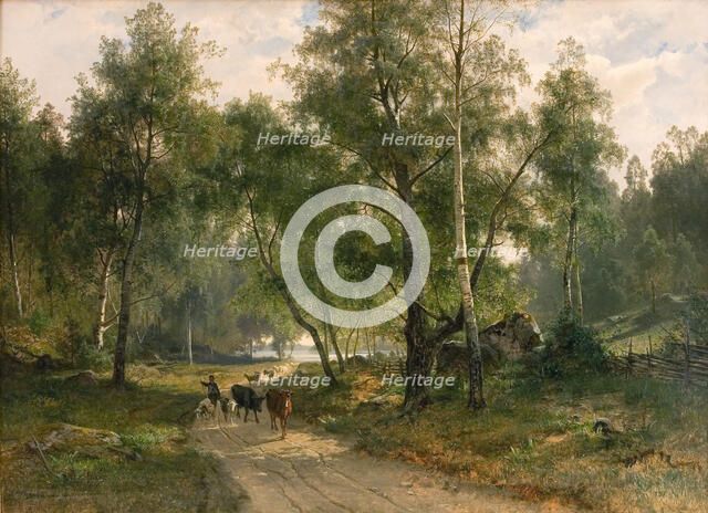 Beneath the Birches. Motif from Mälaren, 1870. Creator: Johan Edvard Bergh.