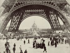 Beneath the Eiffel Tower, Paris, 1889. Creator: Unknown
