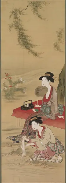 Beneath the Willow, after 1778. Creator: Tsukioka Sessai (Japanese, 1839)