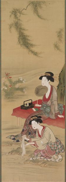 Beneath the Willow, after 1778. Creator: Tsukioka Sessai (Japanese, 1839)