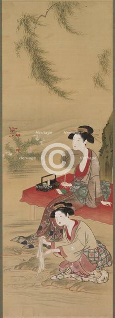 Beneath the Willow, after 1778. Creator: Tsukioka Sessai (Japanese, 1839).