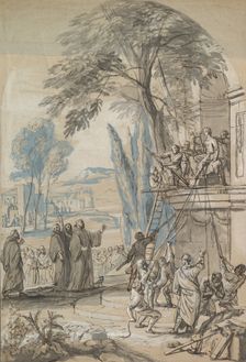 Benedict of Nursia Orders the Destruction of the Temple of Apollo at Monte..., mid-17th-early 18th c Creator: Jan Erasmus Quellinus