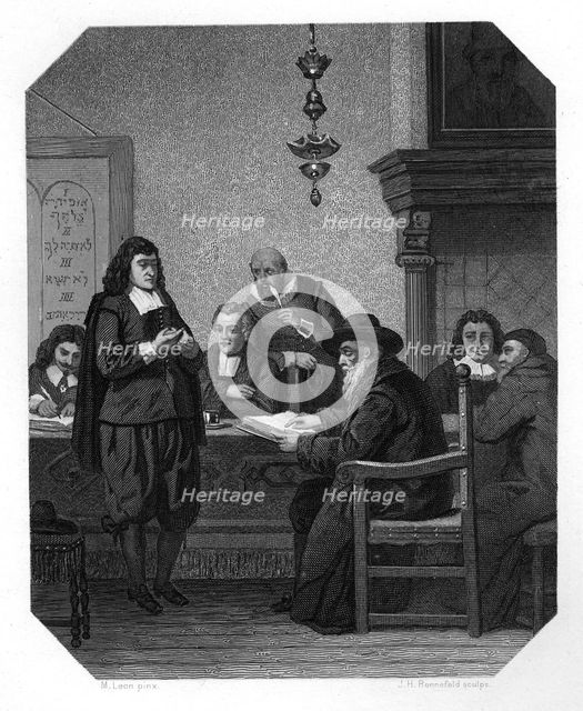Benedict Spinoza, 17th century Dutch philosopher, c1870.Artist: JH Rennefeld