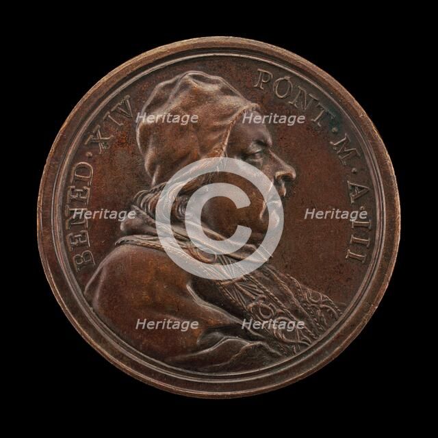 Benedict XIV (Prospero Lorenzo Lambertini, 1675-1758), Pope 1740 [obverse], 1743. Creator: Ottone Hamerani.