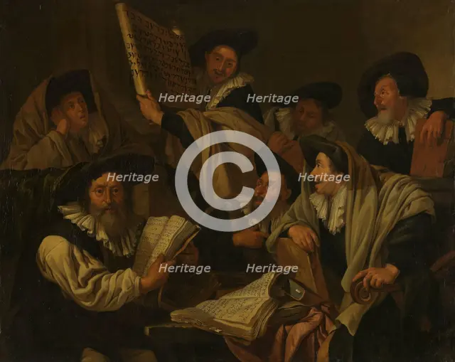 Benediction Being Read in the Synagogue, probably end of 1670s. Creator: Jacob Toorenvliet.