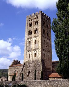 Benedictine Monastery of Sant Miquel de Cuixà, exterior view of the tower
