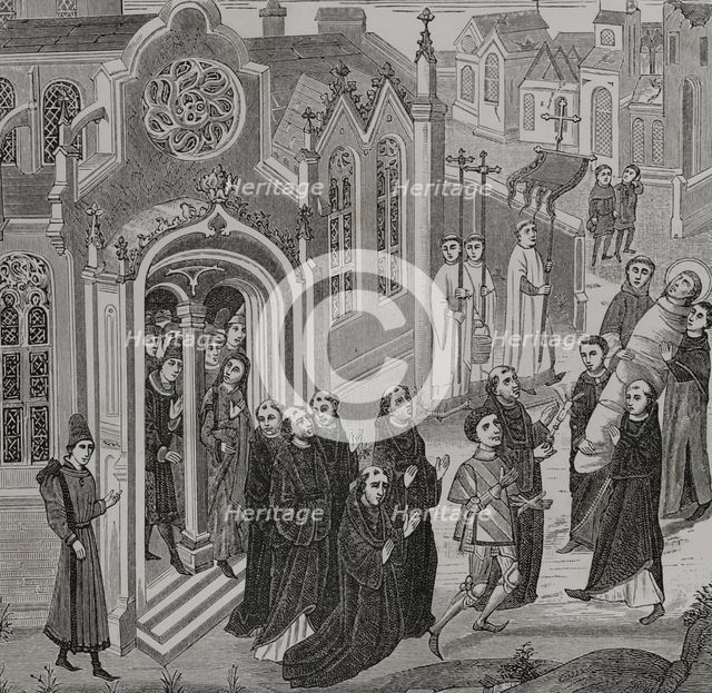 Benedictine monastery of Vézelay, in Burgundy, France, 1446-1448, (1877).  Creator: Unknown.