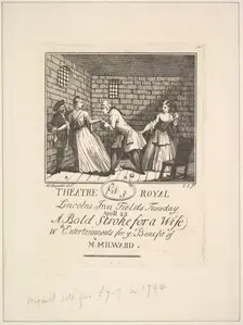Benefit Ticket for Milward, 1788. Creator: Samuel Ireland