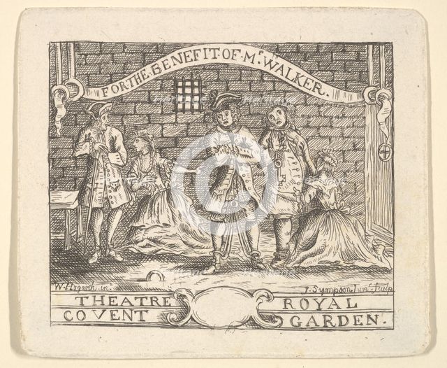 Benefit Ticket for Walker, ca. 1735. Creator: Unknown.