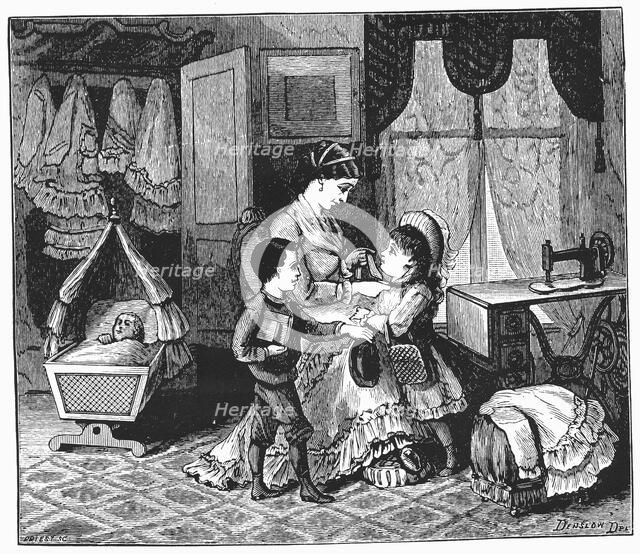 Benefits of using the Singer sewing machine, 1880. Artist: Unknown