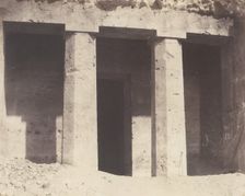 Béni-Haçan, Architecture Hypogéene - Tombeau d'Amoneï, 1851-52, printed 1853-54. Creator: Félix Teynard