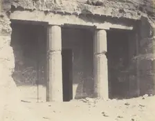 Béni-Haçan, Architecture Hypogéene - Tombeau de Névothph, 1851-52, printed 1853-54. Creator: Félix Teynard