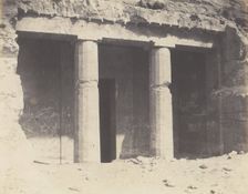 Béni-Haçan, Architecture Hypogéene - Tombeau de Névothph, 1851-52, printed 1853-54. Creator: Félix Teynard