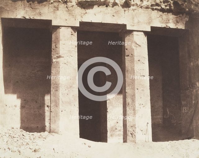 Béni Haçan, Architecture Hypogéenne, Tombeau d'Amoneï, 1851-52. Creator: Félix Teynard.